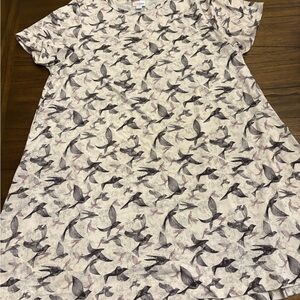 New LuLaRoe Bird Print Tunic Top shirt plus size 2X 2XL casual